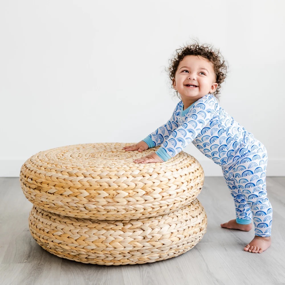 Little Sleepies Blue Rainbows Two-Piece Pajama Set 12-18 Months
